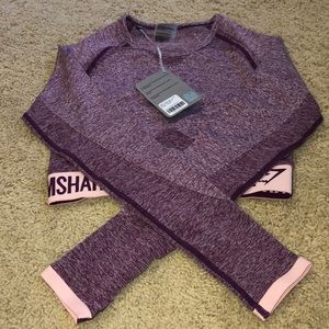 Gymshark Dark Ruby Marl Flex Top